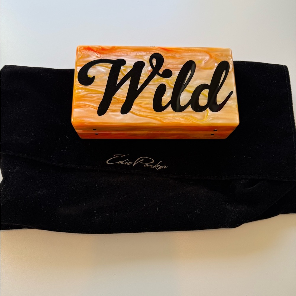 Edie Parker Orange 'Wild' Clutch